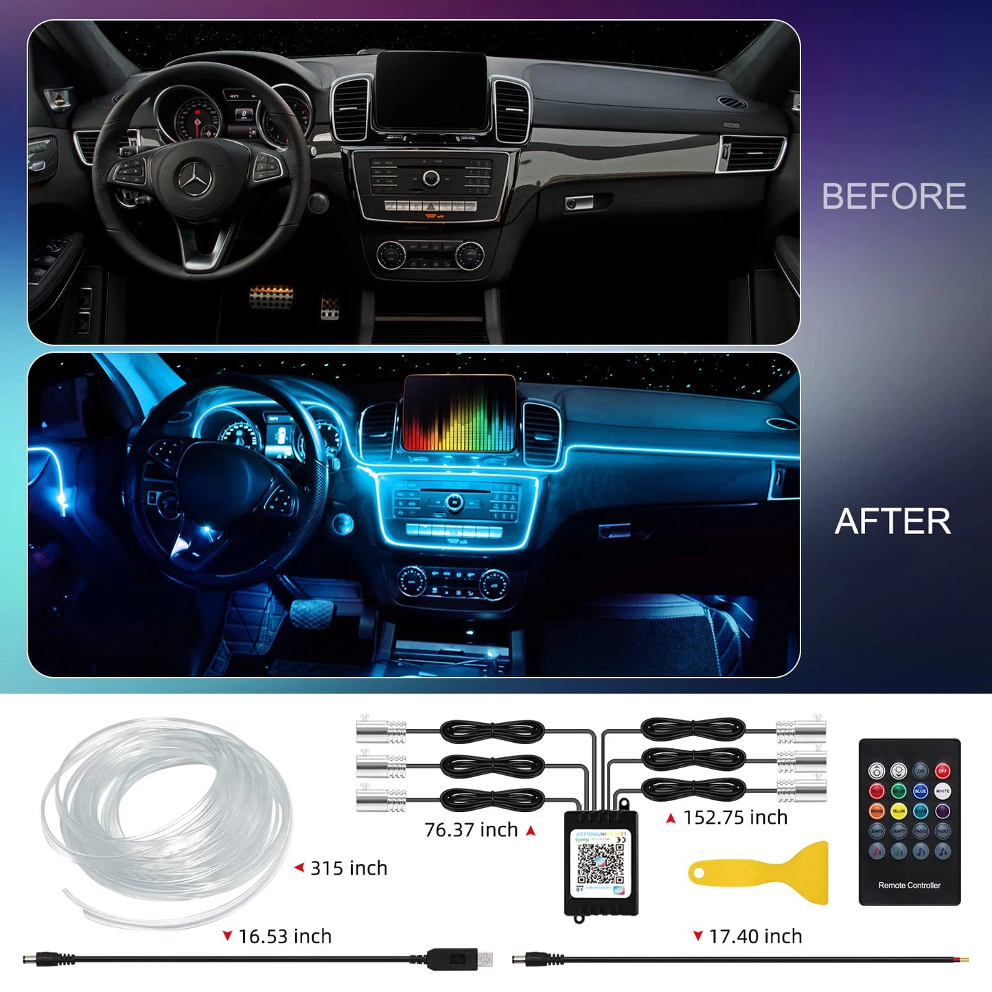 VibrantAuto LED Interior Lights Kit